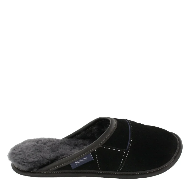 Men's plush slippers with a faux fur liningTwo-tone All-purpose Mule Slippers