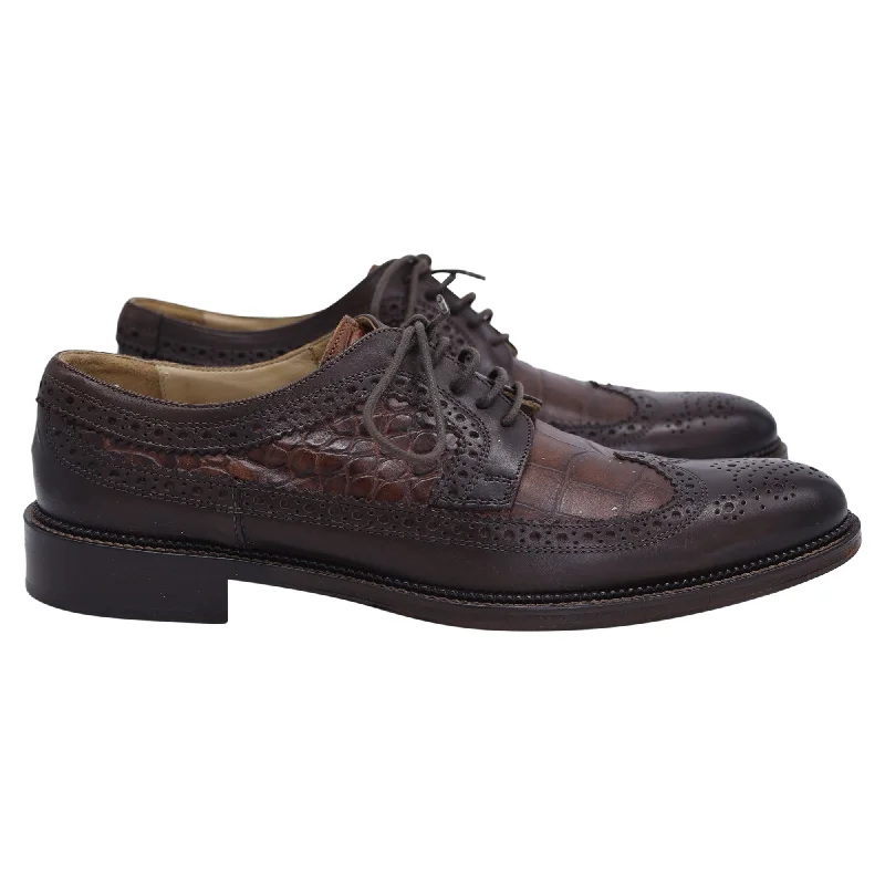 Men's Oxford shoes with a smooth leather upper and a leather soleD&G Dolce & Gabbana Textured Oxfords in Brown Leather