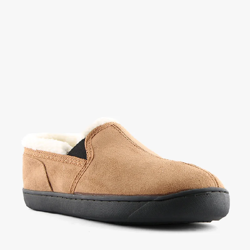 Men's slippers with a rubber sole for outdoor useELIU CHESTNUT