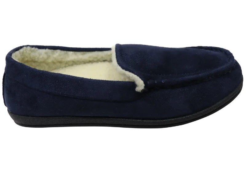 Men's slippers with a wool blend upper for warmthHomyped Mens Pedro Comfortable Extra Extra Wide Indoor Slippers