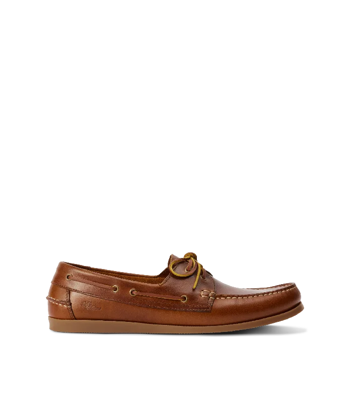 Men's casual shoes with a flexible rubber outsoleR.M.Williams - Islet Leather Moccasin Boat Shoe - Tan