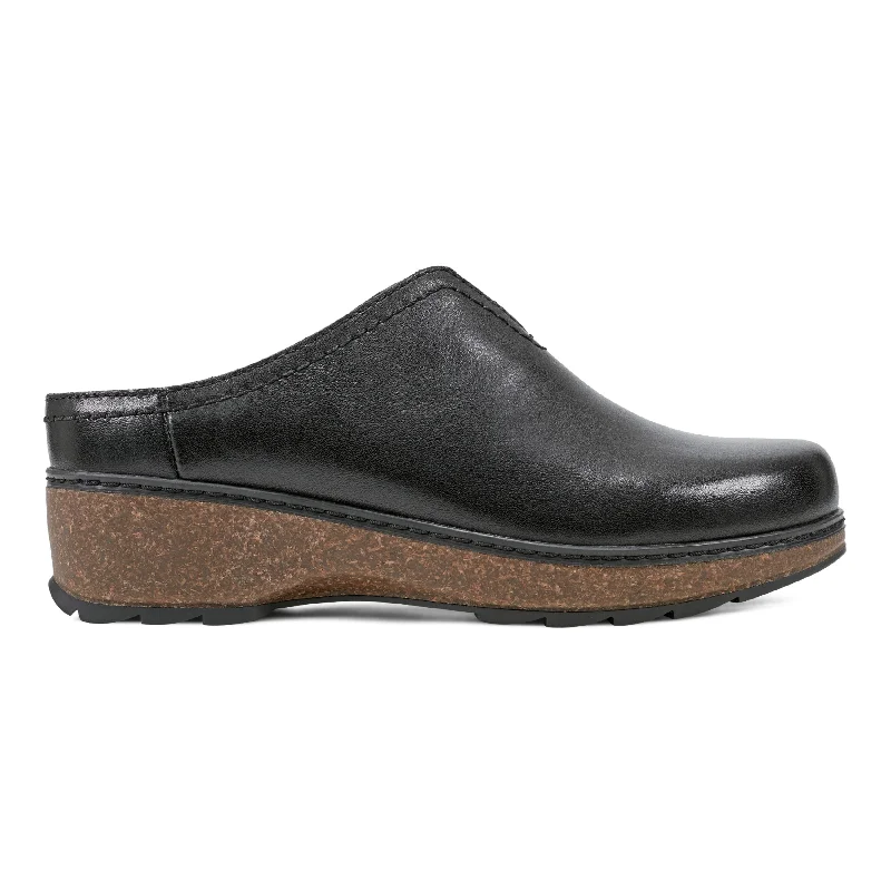 men's mules with memory foamKolia Round Toe Slip-on Casual Heeled Mules