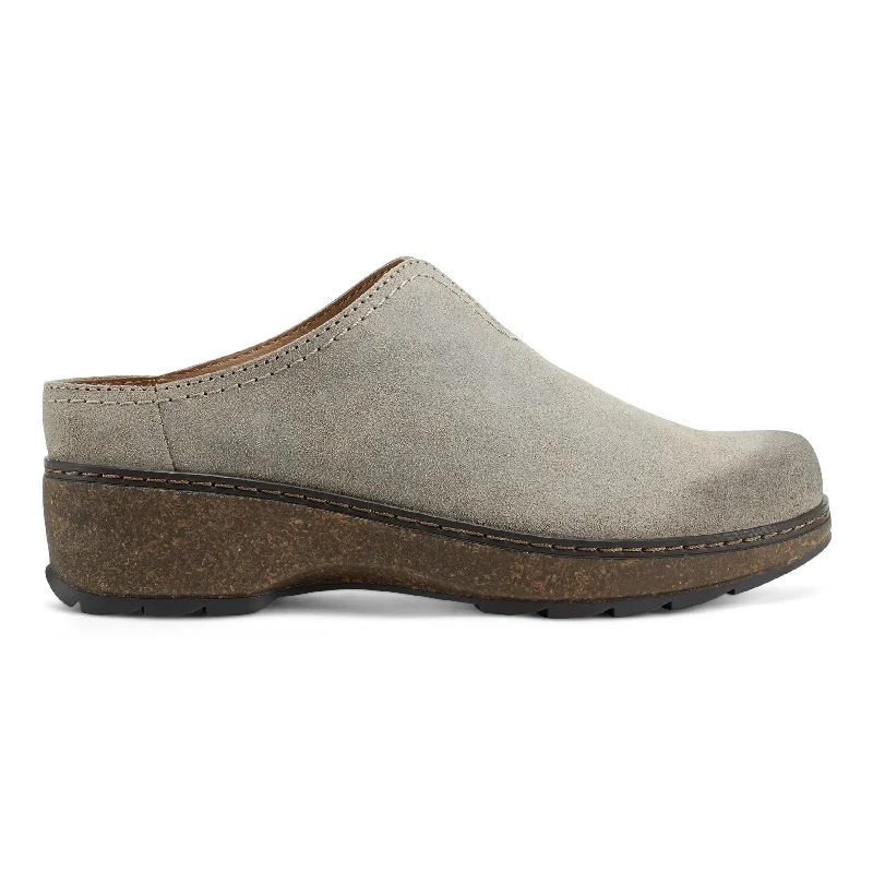 men's velvet mulesKolia Round Toe Slip-on Casual Heeled Mules