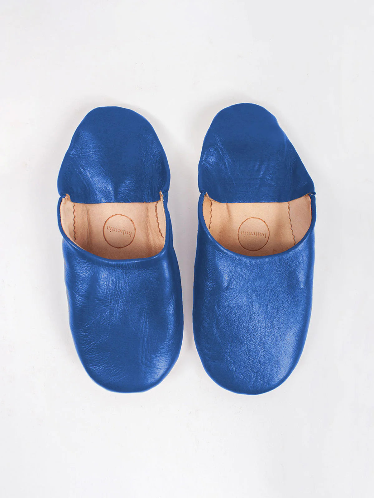 Leather men's slippers with a mule styleBohemia Leather Babouche Slippers, Majorelle Blue