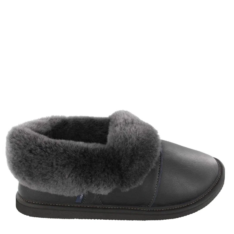 Men's slippers with a stretchy side panel for a better fitLeather Lazybone Slippers - EVA Outsole