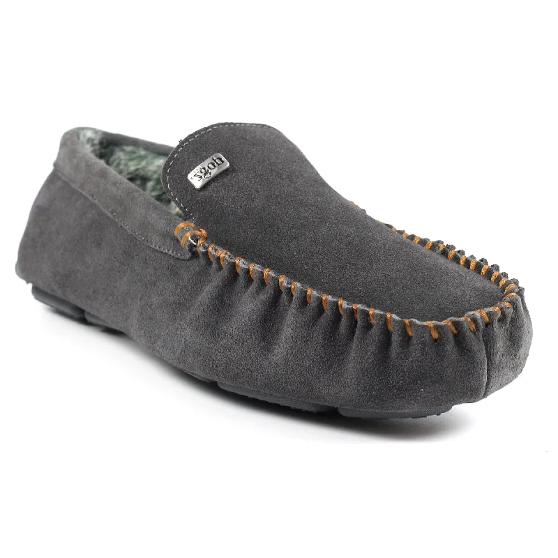 Men's slippers with a memory foam insoleLunar KMD023 GR Lazy Dogz Percy III Grey