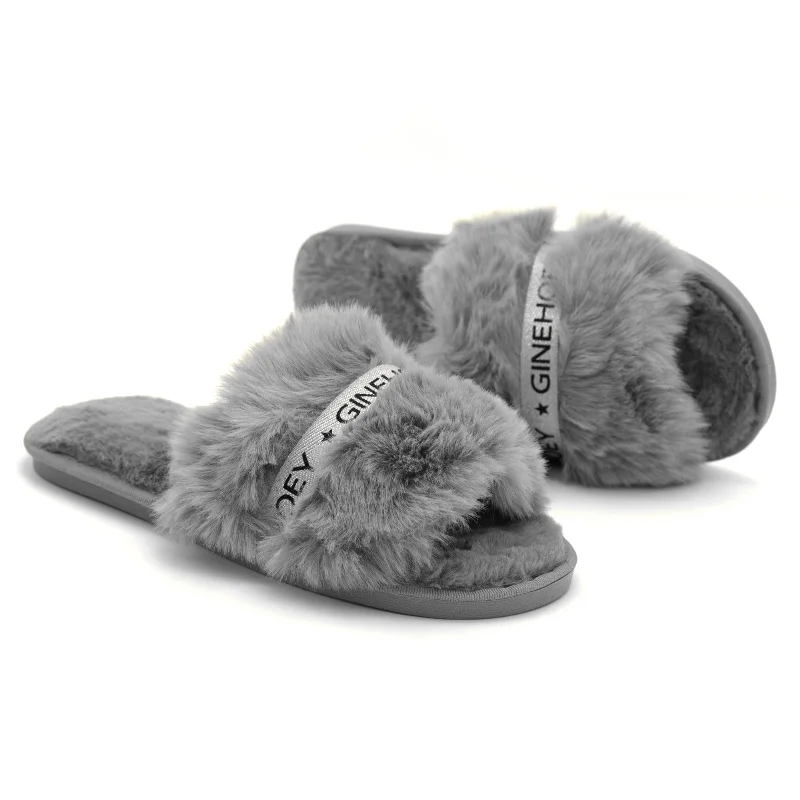 Men's slippers with a padded collar for comfortM0269 comfy fur