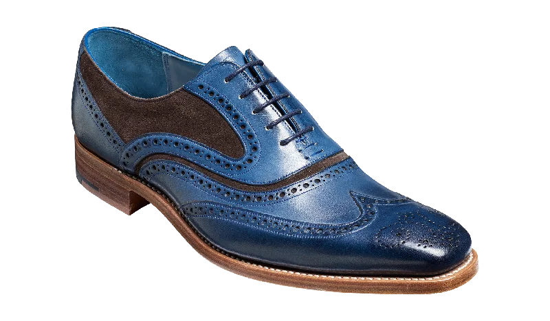 Men's Oxfords with a lace - up closure and a narrow fitMcclean - Navy Hand Painted / Choc Suede