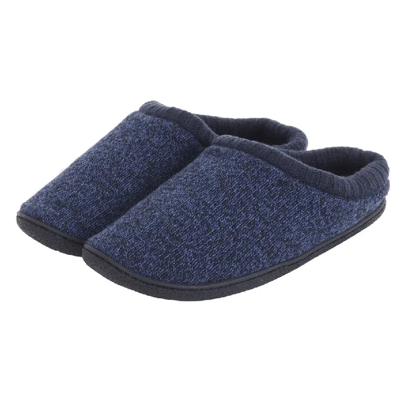 Men's slippers with a removable insole for cleaningMens Knitted Mule Slippers With Soft Fleecy Lining Non-Slip