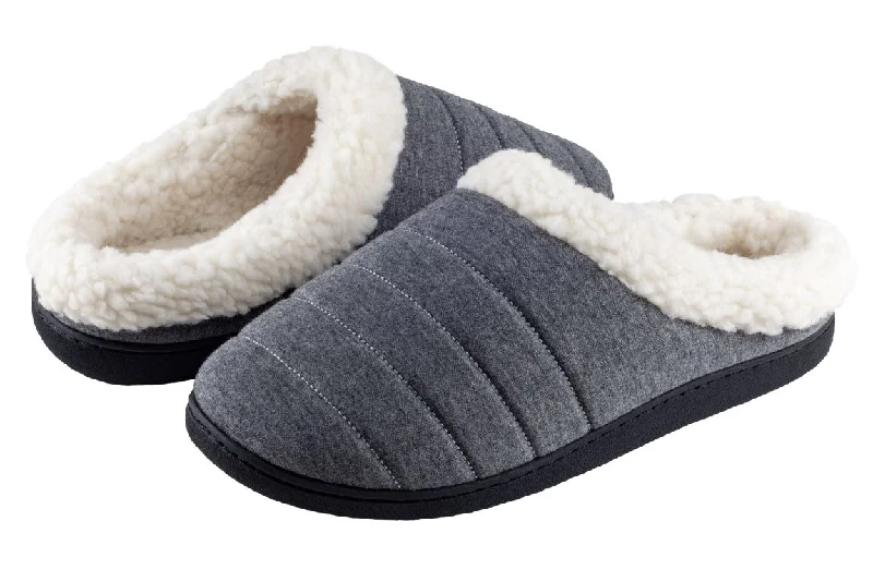 Men's slippers with a removable insole for cleaningMen's Nylon Scuff with Faux Berber Lining, Sock and Trim