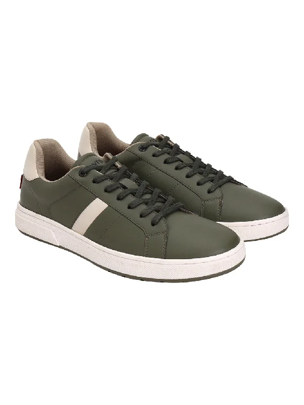 Breathable men's casual shoes for warm weatherMen's Olive Colorblock Sneakers