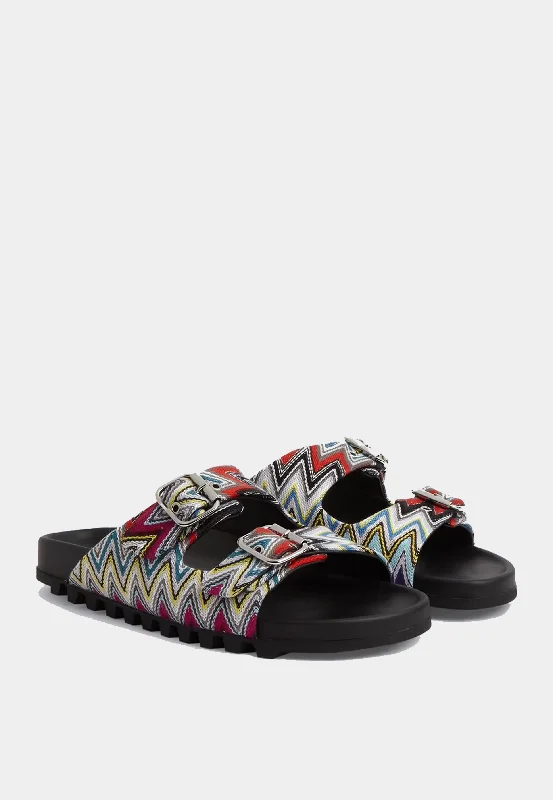 Men's slippers with a rubber sole for outdoor useMissoni Milano Sandals Rainbow Multi