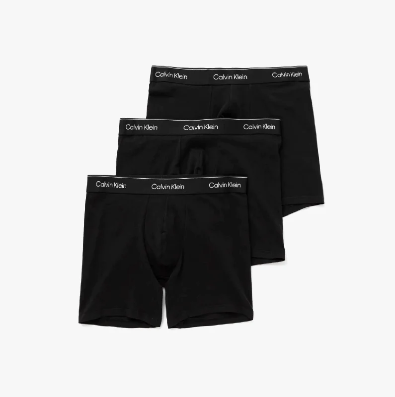 Men's slippers with a padded collar for comfortMODERN COTTON STRETCH Mens 3 Pack Boxer Briefs Black