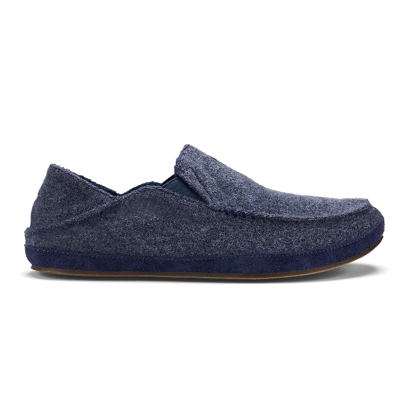 Leather men's slippers with a mule styleMoloā Hulu - Mood Indigo