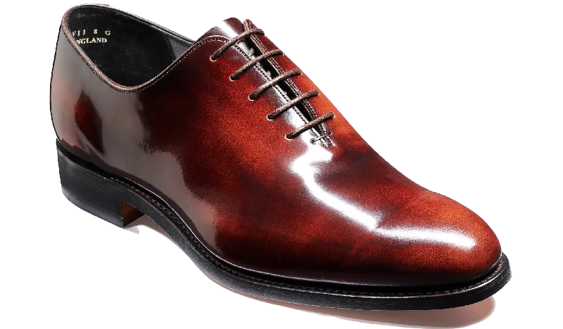 Men's Oxford shoes with a wingtip design and leather soleNelson - Brandy Hi-Shine