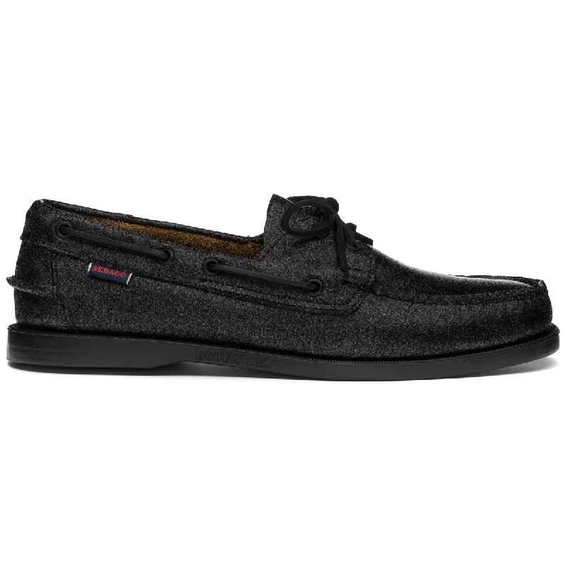 Men's boat shoes with a branded logo on the sidePortland Glitter - Black