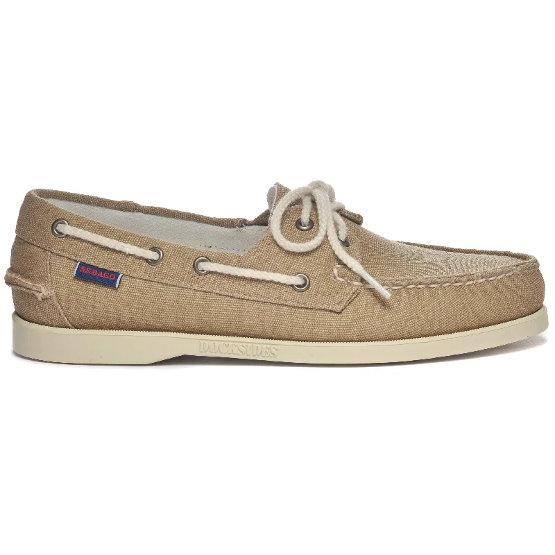 Low - top men's boat shoes for a sleek appearancePortland Washed Canvas - Beige Camel