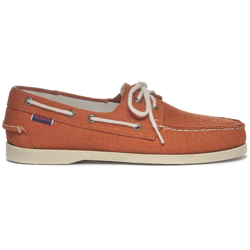 Men's boat shoes with a rubber outsole for durabilityPortland Washed Canvas - Brandy