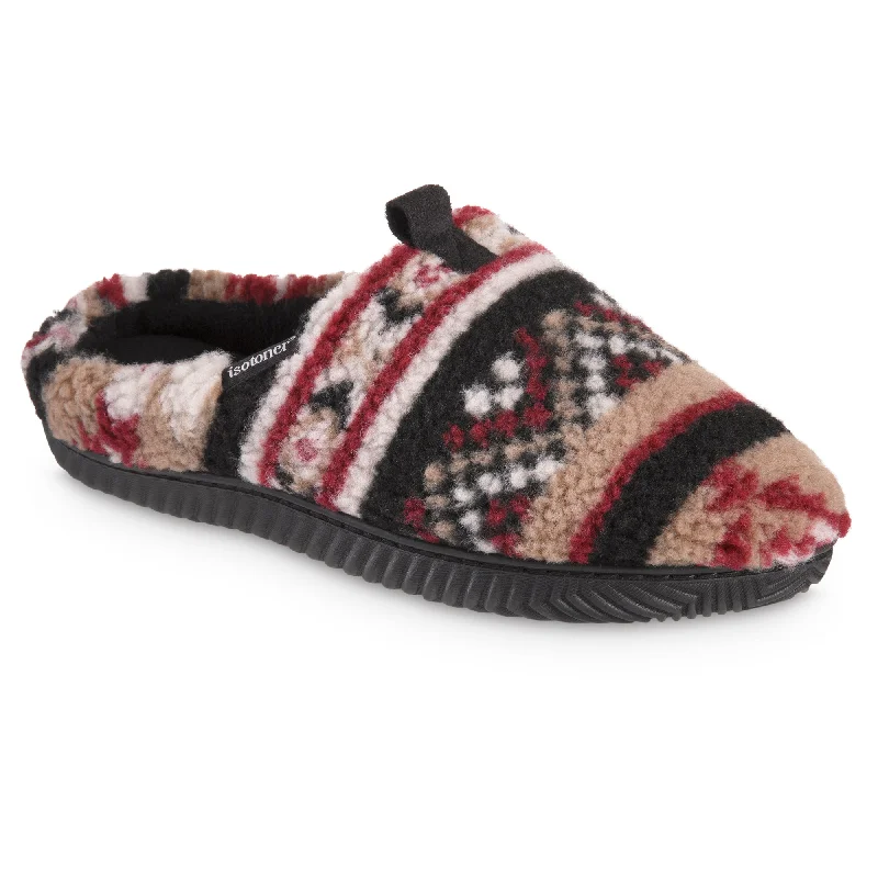 Men's slippers with a decorative pom - pom or tasselMen's Berber Greyson Clog Slippers with Advanced Memory Foam