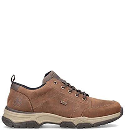 Suede men's casual shoes in earthy tonesRIEKER COCOA