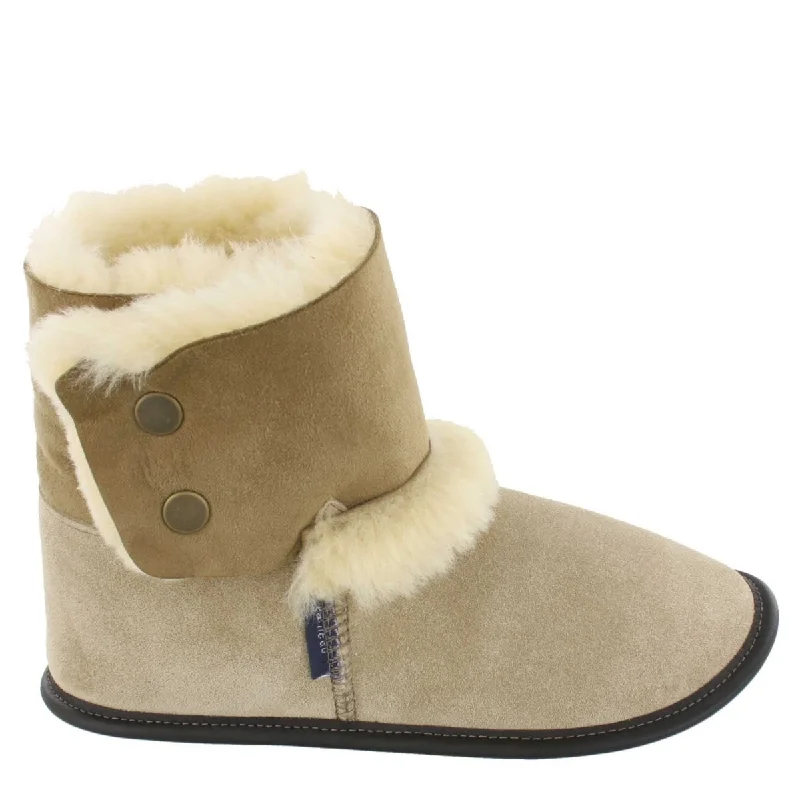 Men's slippers with a non - slip outsole for safetyReversed Sheepskin Bootie Slippers