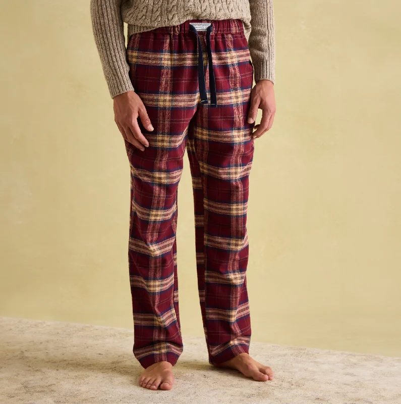 Men's slippers with a leather sole for a classic lookSLEEPER Mens Pyjama Bottoms Red Check