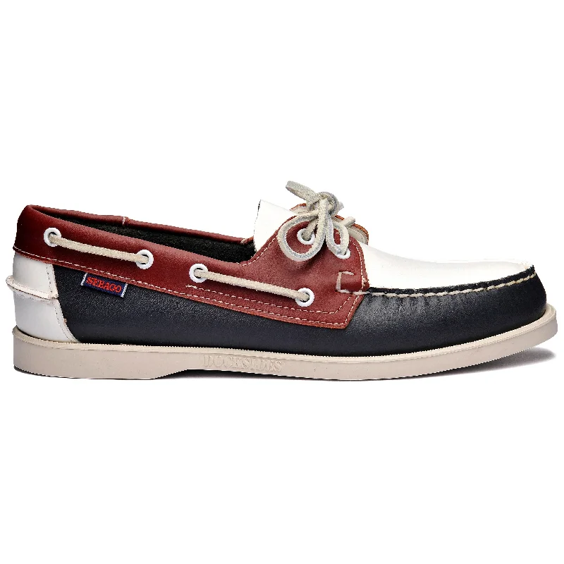 Waterproof men's boat shoes for boating activitiesSpinnaker -  Red & White & Navy