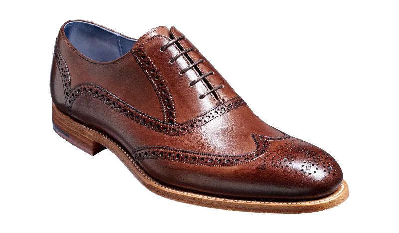 Men's Oxfords with a low - heeled design and a square toeValiant - Ebony Hand Painted