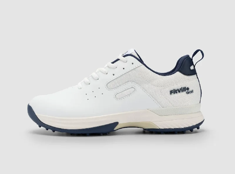 Classic White with Navy Lining Touch