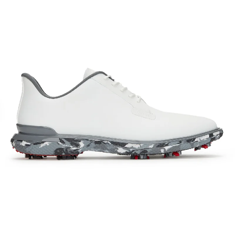 Golf shoes with a suede overlayG/Fore Gallivan2r G/Lock Camo Sole Golf Shoes - Snow/ Charcoal Camo