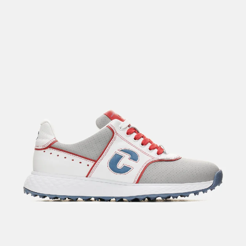 Golf shoes with a perforated designPositano - Grey/White/Red