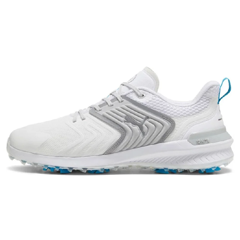 Golf shoes with a built - in GPS trackerPuma IGNITE Innovate Wide Golf Shoes - Puma White/Cool Light Grey