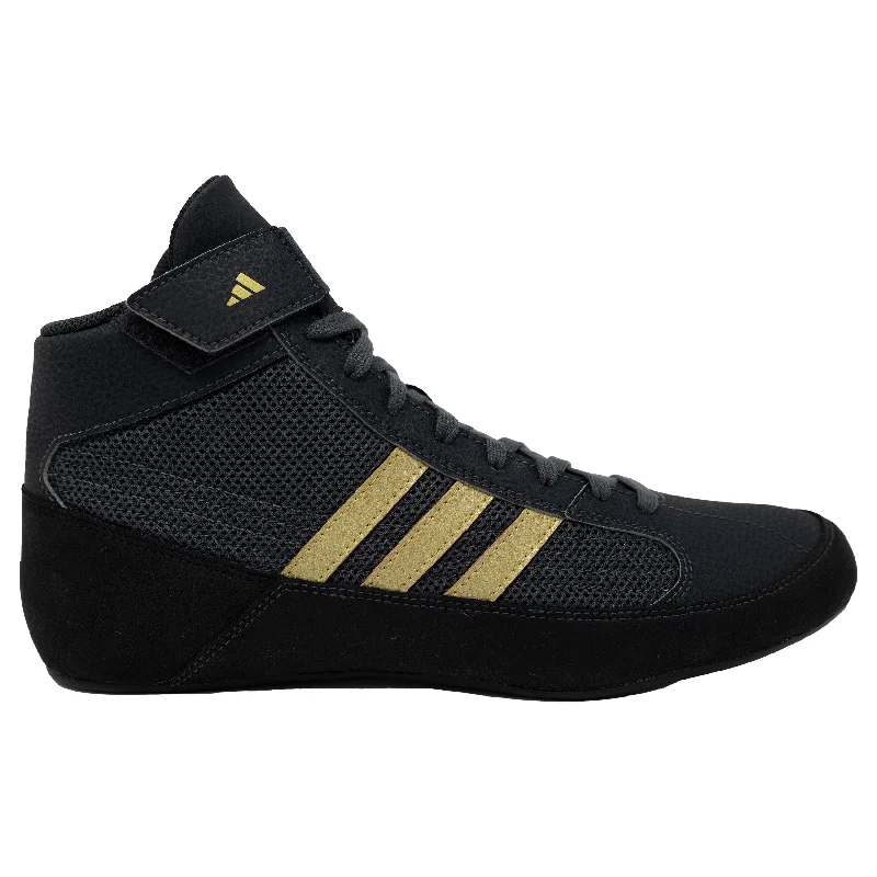 Adidas | HP6869 | HVC 2 | Black/Charcoal/Gold Wrestling Shoes