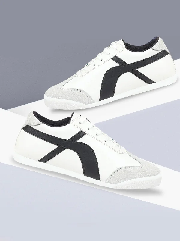 Men's retro - inspired basketball sneakers with a high - top designMen White Lace-Up Casual Trendy Fashion Outdoor Sneakers