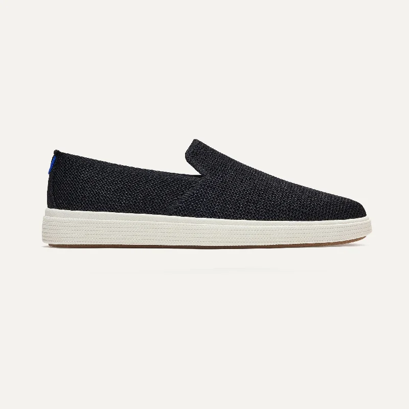 Men's casual sneakers with a woven upper for a unique textureThe Ravello Slip On Sneaker - Black