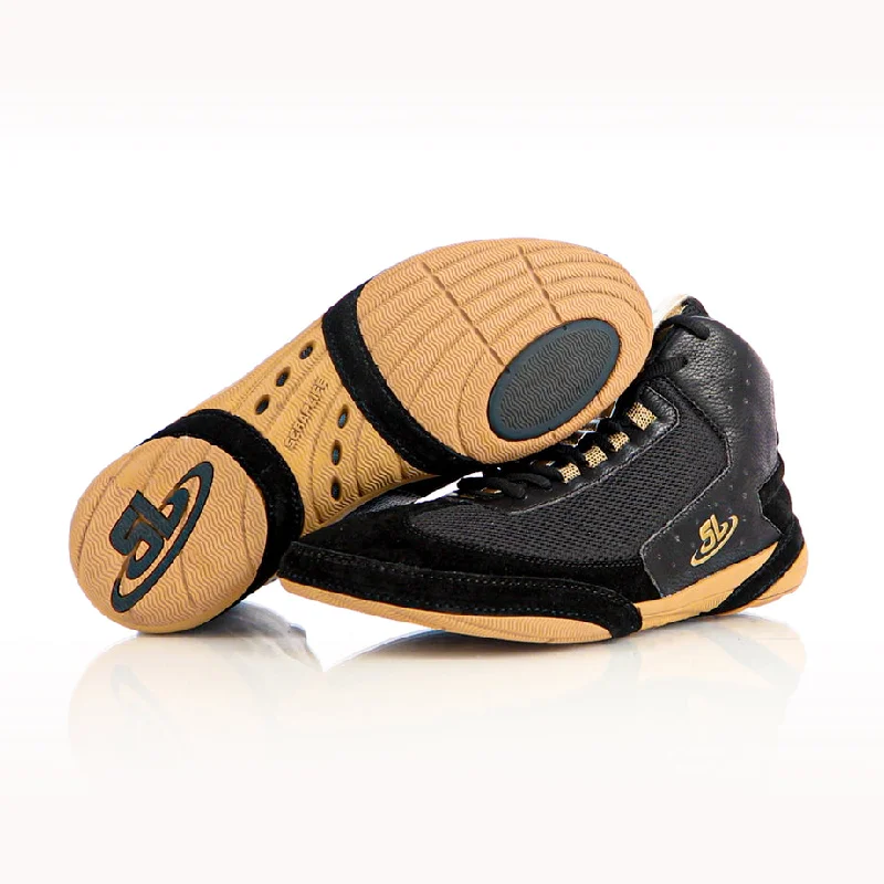 ScrapLife Wrestling | Ascend One Wrestling Shoes | Black & Gold