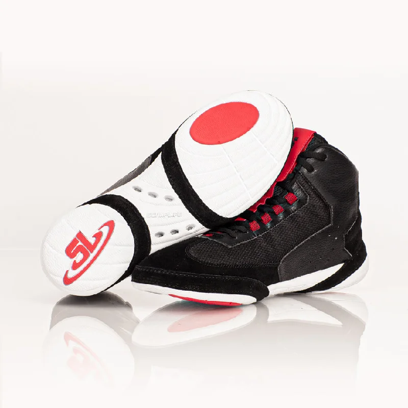 ScrapLife Wrestling | Ascend One Wrestling Shoes | Black & Red