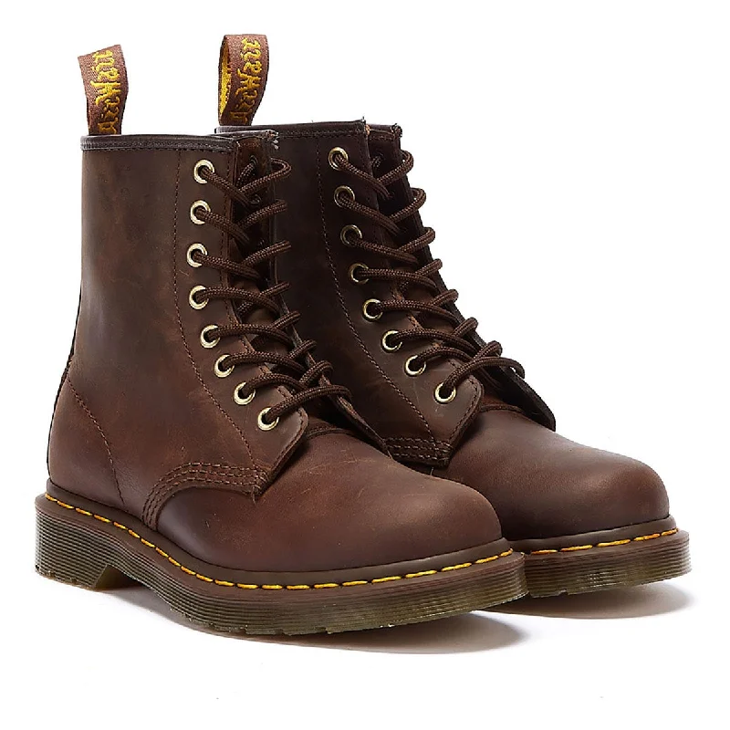 Dr. Martens 1460 Crazy Horse Mens Gaucho Brown Leather Ankle Boots