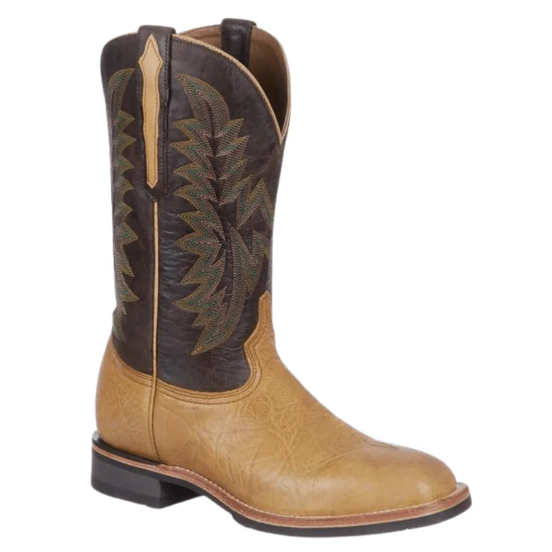 Lucchese Men's Rudy Tan/Chocolate Horseman Barn Boots M4091.WF