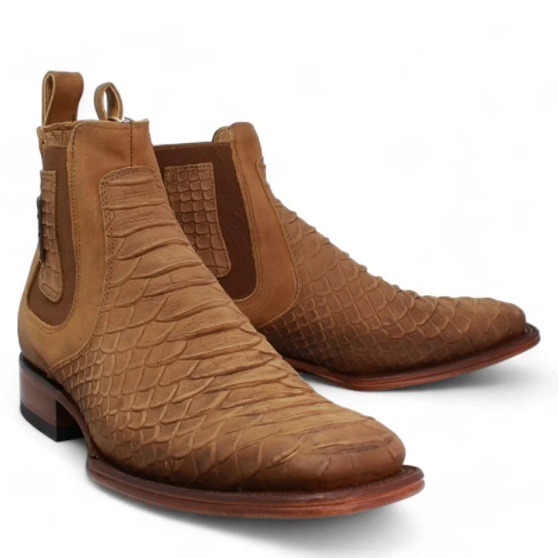 Men´s Quincy Square Toe Ankle Boots Python Print Q82B5759