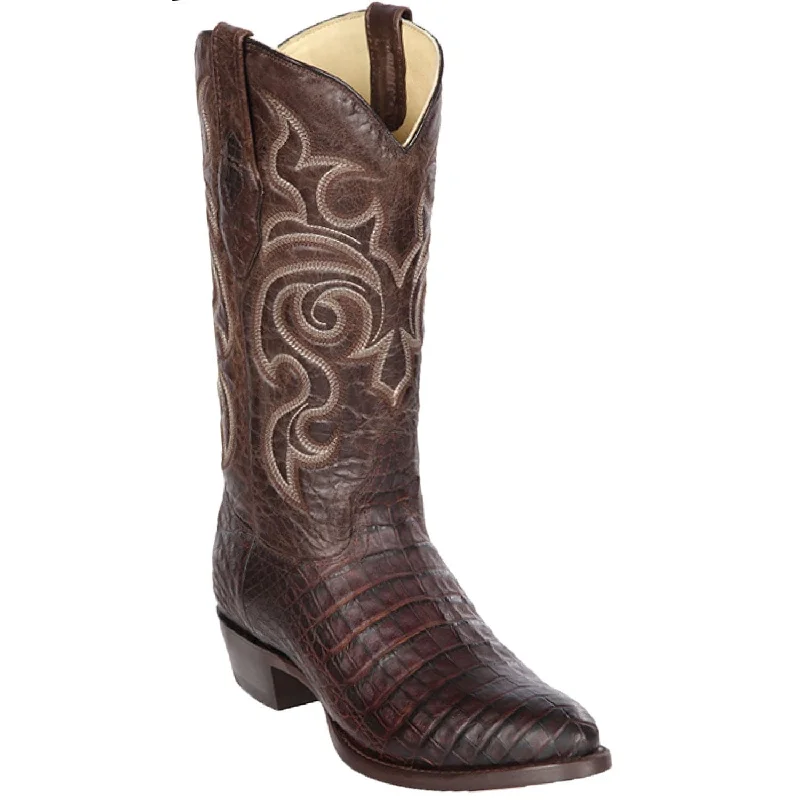 Men's Los Altos Caiman Belly Skin Round Toe Boots 65G82