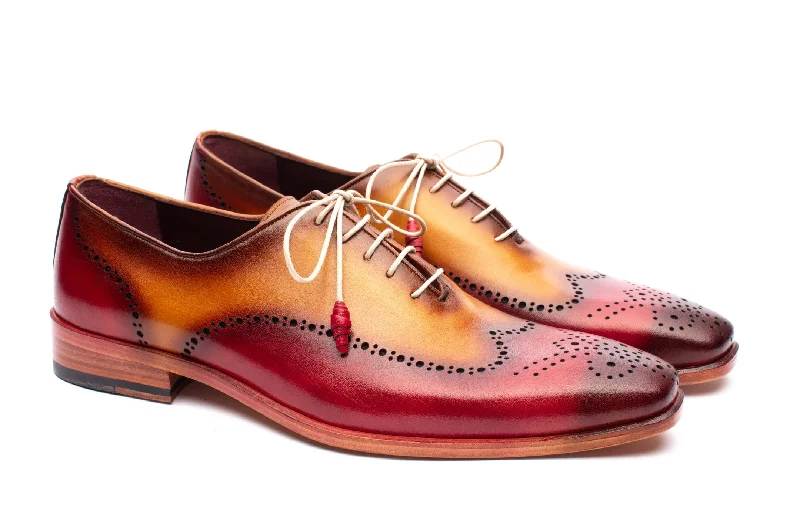 Men's formal shoes with a double monk strapThe Havana Patina Brogues - Red & Gold