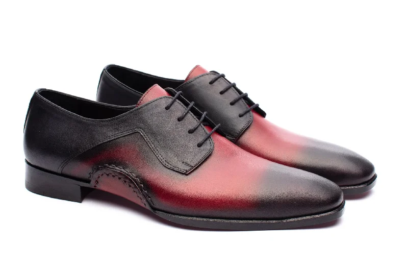 Brogue - style men's formal shoes for a sophisticated lookThe Opanka Patina Shoes - Red & Black