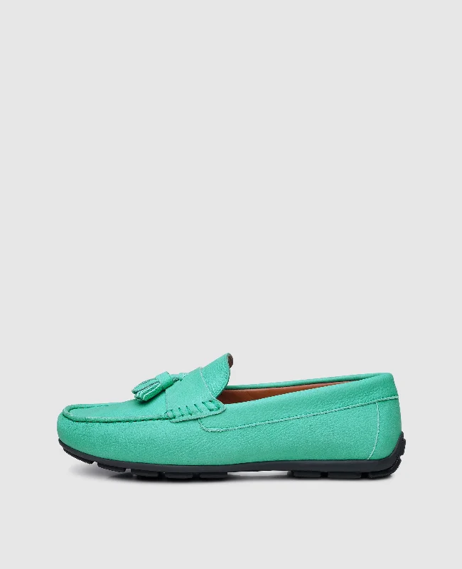 Men's boat shoes with a branded logo on the sideNo. 15 MM - Turquoise