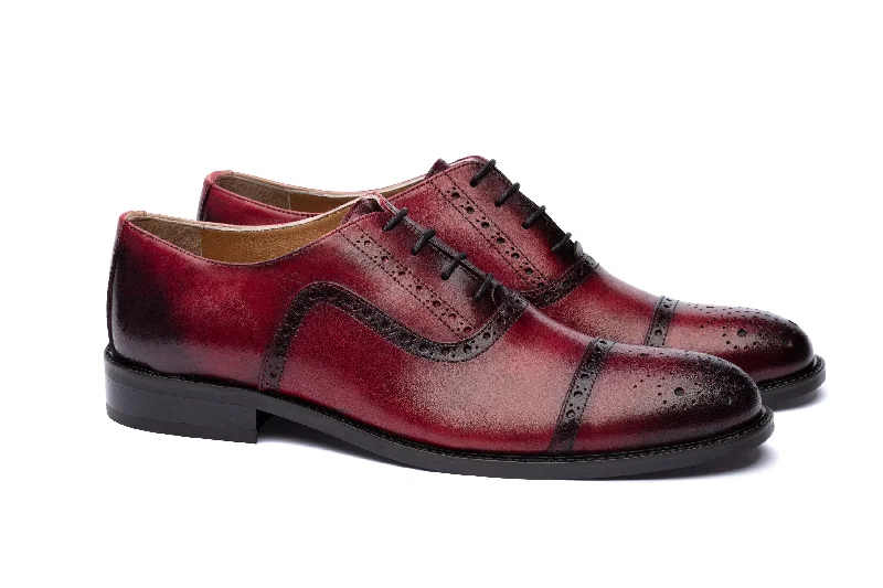 Men's formal shoes with a double monk strapBurgundy Brogues