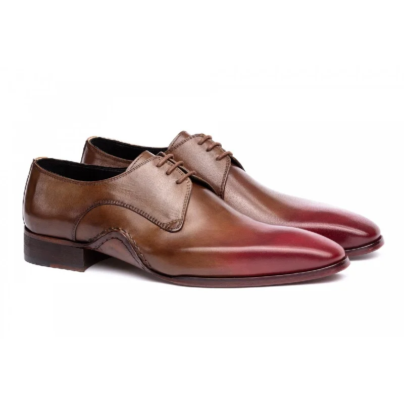 Men's formal shoes with a narrow toe boxNatural Cherry Burgundy Patina