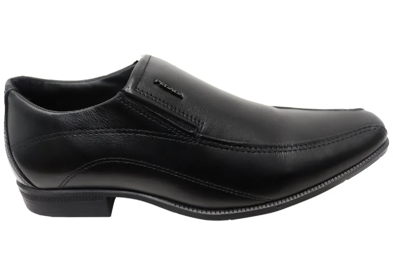 Men's formal shoes with a low - heeled designPegada George Mens Comfortable Brazilian Leather Slip On Dress Shoes