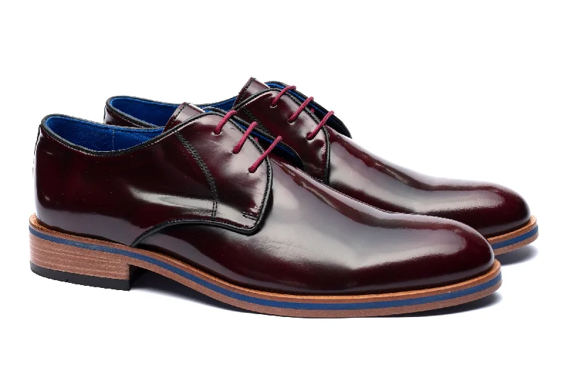 Men's formal shoes with a low - heeled designThe Wellington Shoes - Burgundy