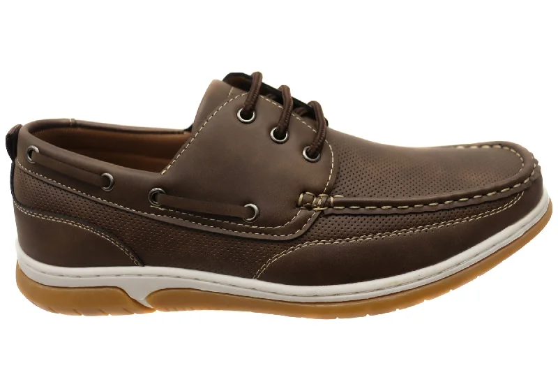 Breathable men's boat shoes for all - day wearWoodlands Edwin Mens Comfortable Lace Up Casual Shoes